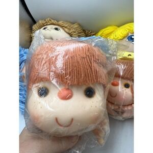 Darice/Mixed lot Yarn Doll Head Assorted Hair Freckles 4.5" Vintage
